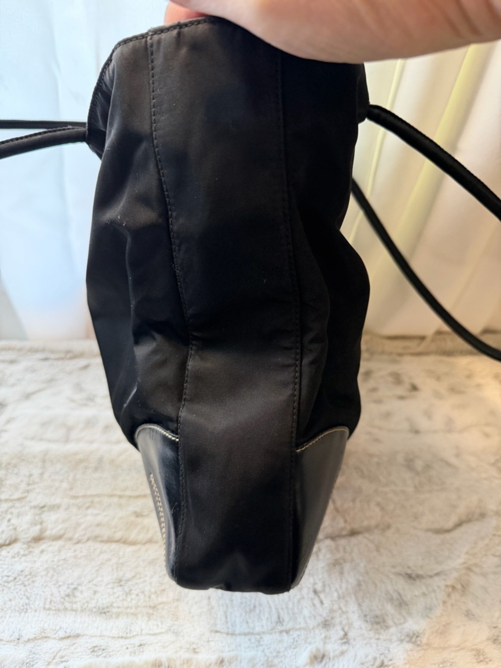 Prada Black Nylon Tote with Leather Trim - Picture 10 of 15